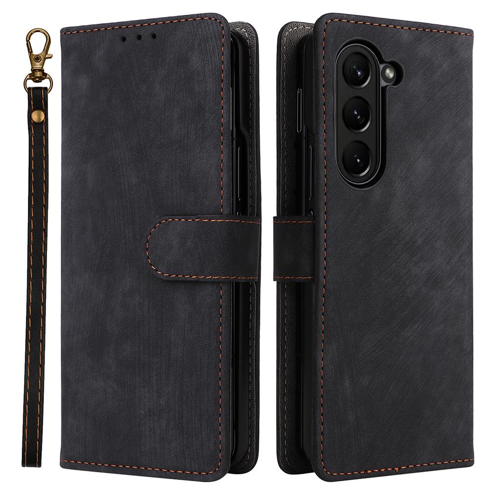 For Samsung Galaxy Z Fold6 5G Case RFID Blocking Leather Phone Cover Viewing Stand
