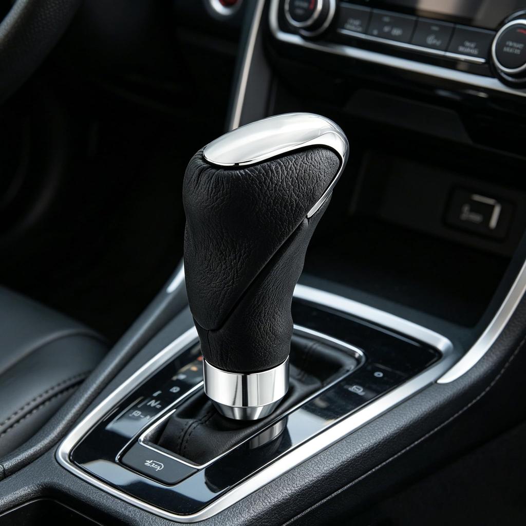 Lunsom Lightweight PU Leather Shift Shift Replacement Shift Knob for Manual Cars Knob, Lever, (Black)