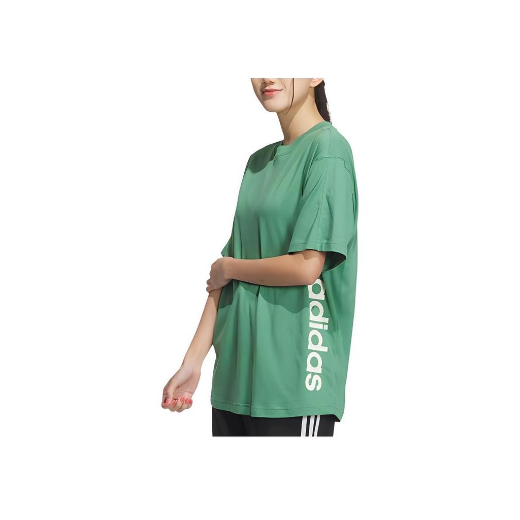 Adidas SS24 Sports Lifestyle Series Loose Fit Casual Short Sleeve T-Shirt Unisex Tops Green JD0344