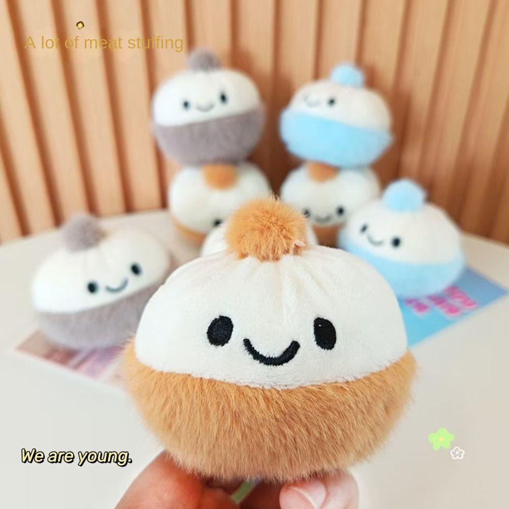 

Cartoon Stuffed Bun Doll Keychain Fluffy Xiaolongbao Stuffed Doll Pendant Backpack Decor синій