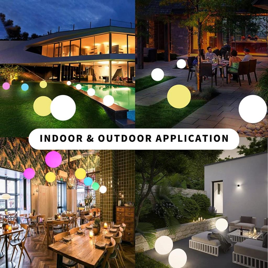 LED Glowing Ball Light, 8-Inch Cordless 16 Color Changing and 4 Light Modes Kids Night Light, Rechargeable & Dimmable Mood Lamp with Remote Control,