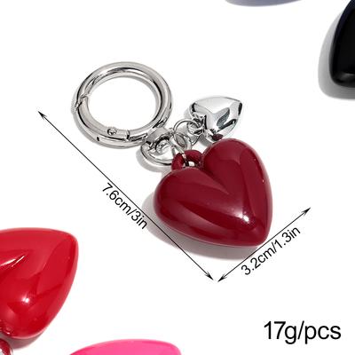1pcs Sweet Heart Acrylic Keychain for Women Girl Fashion Candy Color Love Car Keyring Phone Bag Charms Ornament Accessories Gift