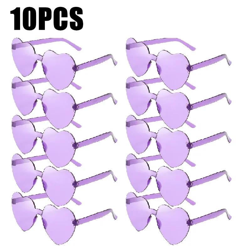 Sunglasses for Women Jelly Color Frameless Heart Shaped One-piece Glasses Dazzling Color Glasses