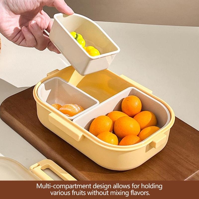 Stackable Bentos Box With Removable Inserts Multi Compartment Food Storage Container For Outdoor Activity