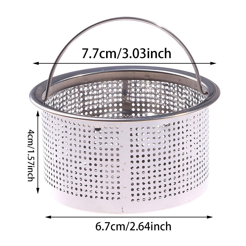 1PC/2PCS Stainless Steel Kitchen Sink Strainer with Handle Sink Vegetable Garbage Residue Strainer Basket