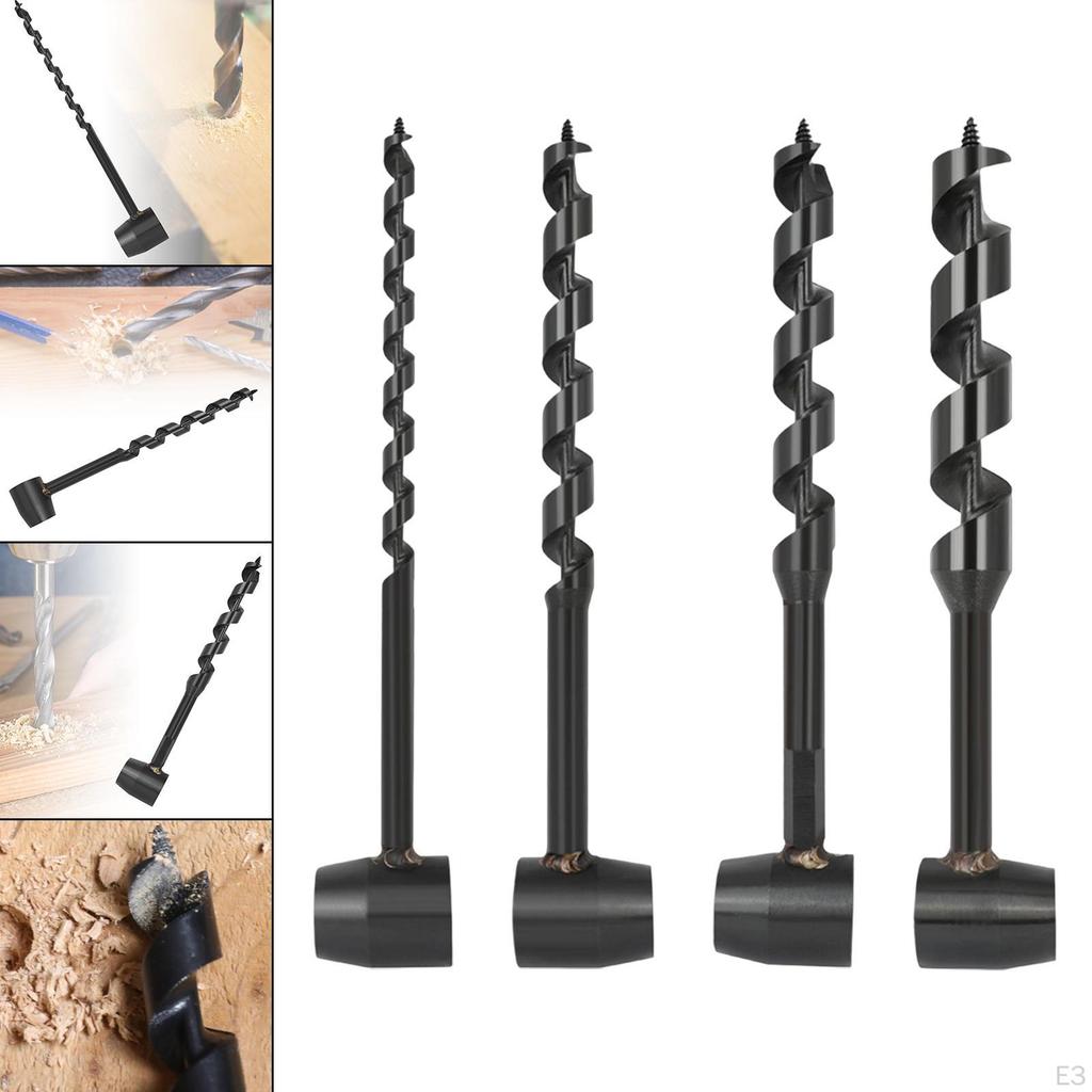 Wood Auger Survival Tools, Heavy Duty Bushcraft Woodworking Spiral Hole Hand Drill for Backpacking