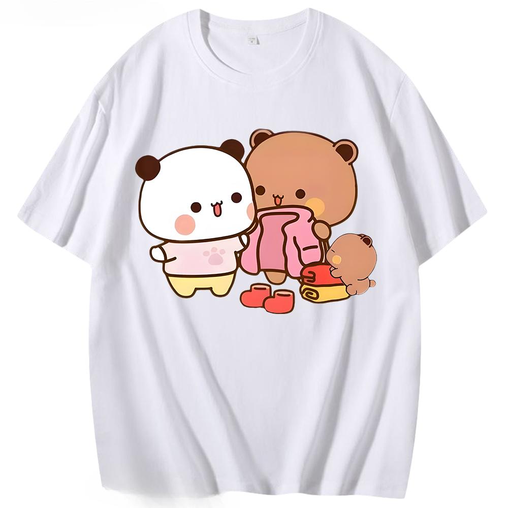 

Summer Cotton T Shirt Fashion Oversized Brand Short Sleeve Tee Clothes Kawaii Cute DUDu Bought New Clothes for BuBu TShirts 4XL