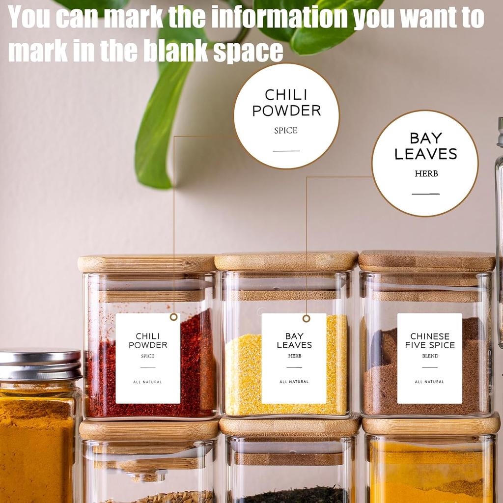 Grevosea 192 Spice Labels,Spice Jar Labels Spice Labels Stickers Preprinted Waterproof Label for Organizing Containers and Seasonings in The Kitchen