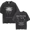 Washed Vintage Mayhem Graphic Print T Shirt Death Black Metal Rock Oversized T-shirts High Quality Cotton T-shirt Unisex