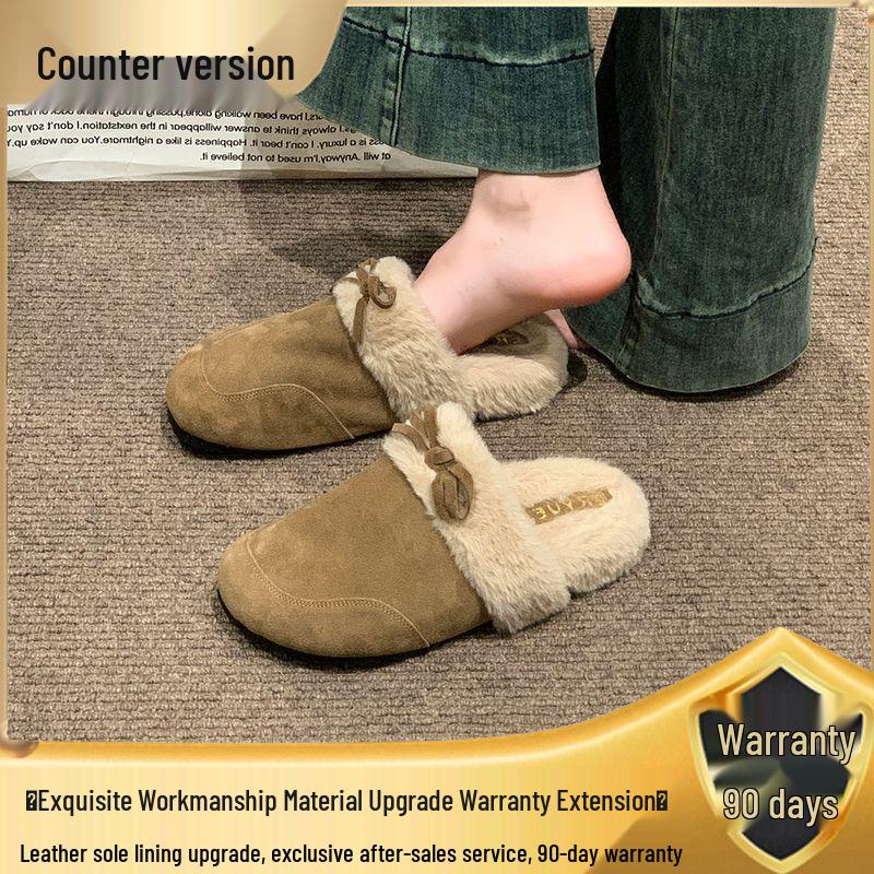 2025 Autumn/Winter Women's Fleece-Lined Birkenstock Toe Slippers – Warm, Furry, Versatile Outdoor Casual Footwear
