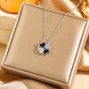 Japan and South Korea Simple Popular Wind Titanium Steel Necklace Female Niche Exquisite Internet Celebrity Zircon Clavicle Chain High-end Jewelry