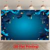 Background of the Kindergarten Graduation Party - Blue Polyester Photo Banner Family Celebration