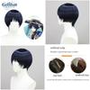 Genshin Impact Kunikuzushi Dark Blue Cosplay Wig Soft High-temperature Fiber Adjustable Fit Realistic Scalp