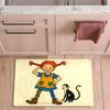Pippi Flannel Kitchen Floor Mat Absorbent Non-Slip Soft Standing Mat Washable Comfortable Kitchen Rug for Home Sink Laundry