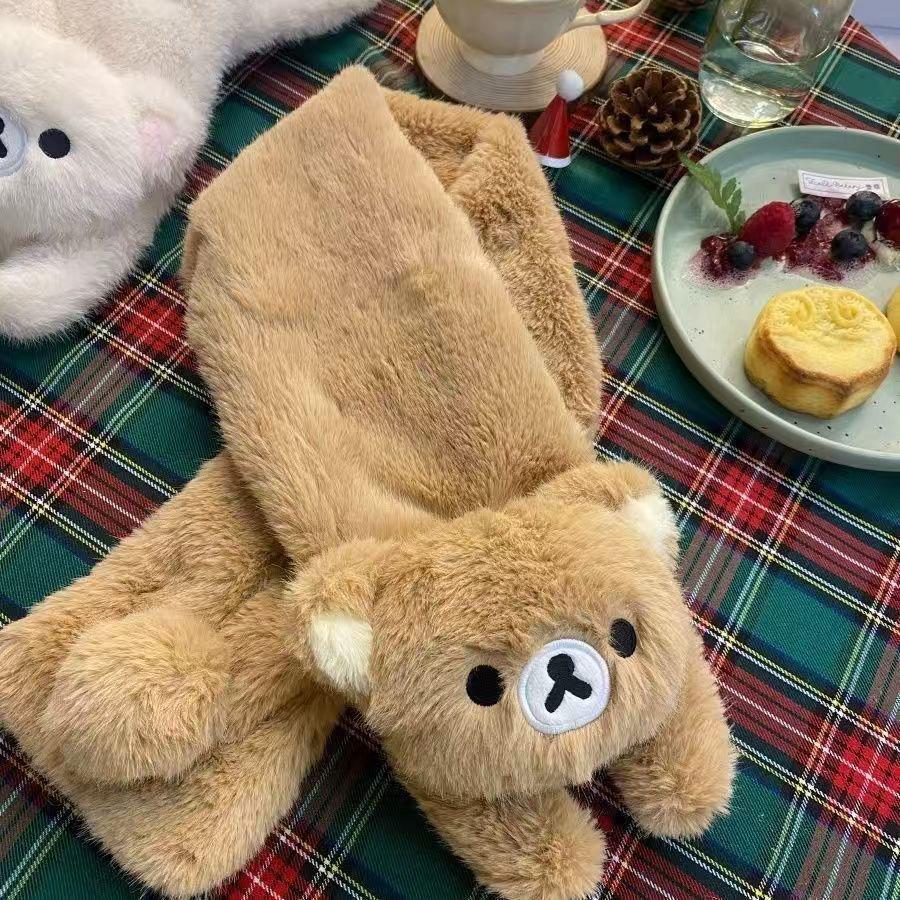 

2026 Rilakkuma Women s Korean Style Scarf: Warm, Windproof, Cute, and New Arrival for Winter
