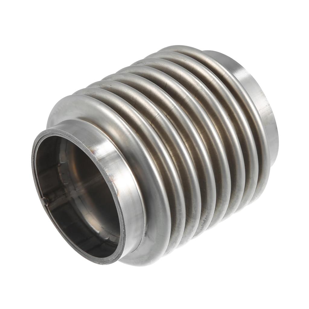 A ABSOPRO Car Exhaust Flexible Pipe 50.8x82mm Exhaust Flex Connector Pipe Bellows Universal for Car Durable Stainless Steel Silver Tone