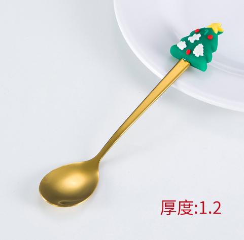 Stainless Steel Spoon For Christmas Coffee Spoons Christmas Gifts For Kids Home Kitchen Supplies Holiday Christmas Tableware