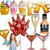 Summer Drink Foil Balloon Cola Beer Cocktail Wine Goblet Helium Balloon for Hawaiian Beach Birthday Pool Party Bar Banquet Decor