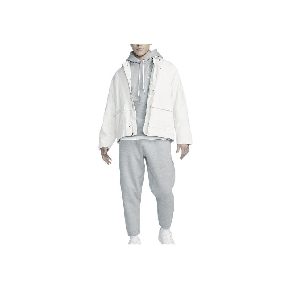 Nike Einfarbiger Logo-bestickter Pullover-Hoodie Langarm Herren-Tops Grau DX1356-063