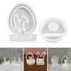 Easter Rabbit Silicone Moulds Eggs Rabbit Candle Holder Epoxy Resin Casting Moulds for Candle Holder DIY Home Decoration