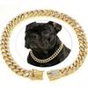 Gold Cuban Chain Diamond Pet Collar & Leash for Cats and Dogs