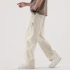 Spring and Summer New Couple Overalls Retro Straight Wide-leg Scimitar Casual Pants Washed Trousers Men