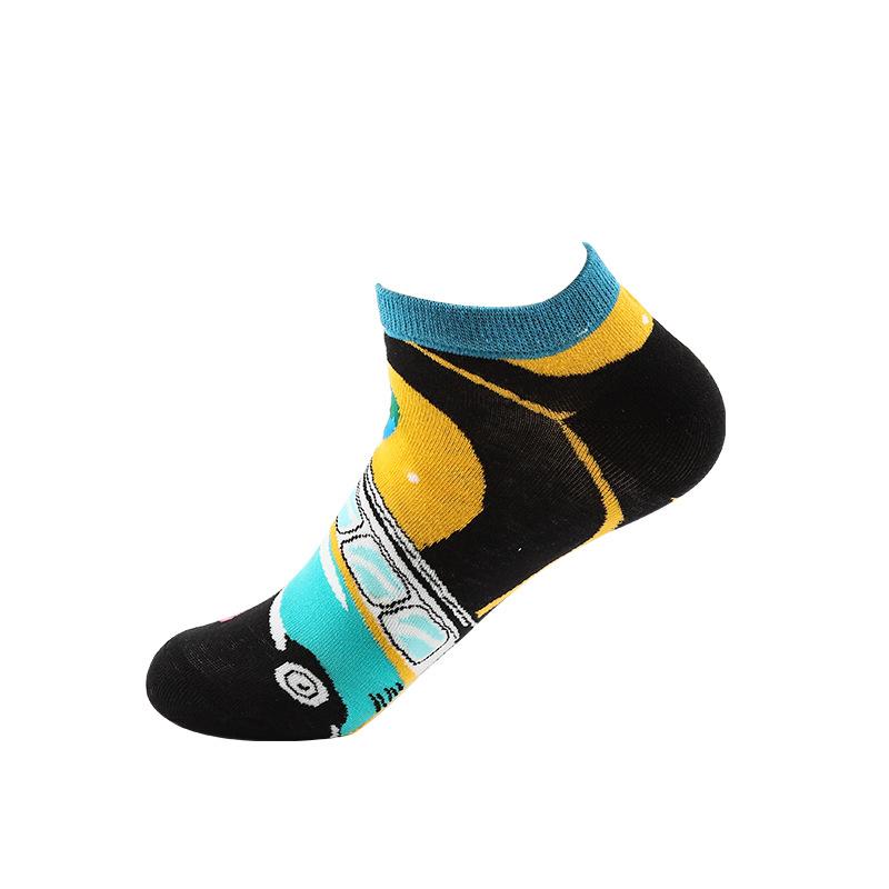 Male Spring Summer New Style Personality Street Hip Hop Sports Low Help Invisible Boat Socks