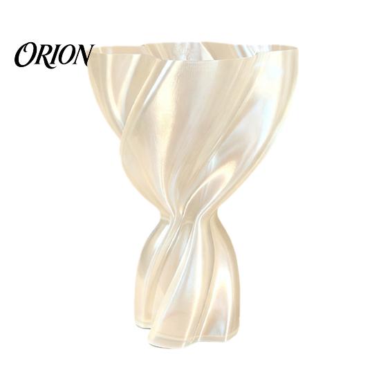Einzigartiges Geschenk für ein neues Zuhause, 3D-gedruckte Vase in Cremefarbe, Kunstvasen mit Seidenstruktur, Blumenhalter für Wohnzimmer, Eingangsbereich, Minimalistische Moderne Tischdekoration