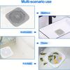 3/5/10PCS Silicone Square Shower Drain Hair Catcher, Anti-Clogging Sink Strainer with Suction Cups, Drain Protector