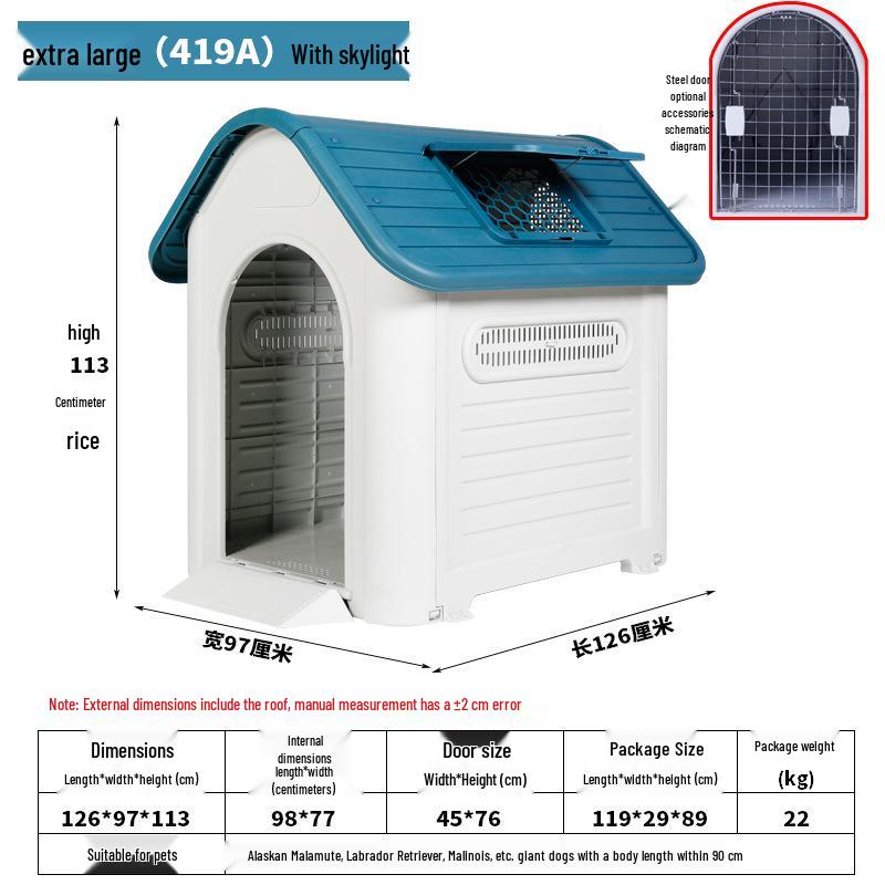 All-Season Waterproof Outdoor Dog House for Small To Large Dogs