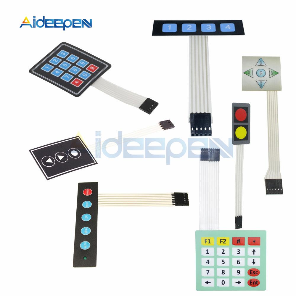 1*2 3 4 5 Interruptor de Membrana con Botones 3*4 4X5 Teclado Matricial 1X6 Panel de Control con Botones y LED Kit DIY Para Arduino