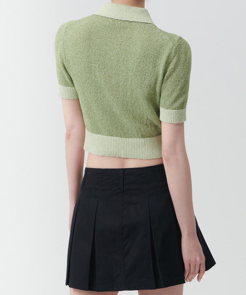 MUSINSA STANDARD WOMAN Women'S Boucle Knitted Polo Shirt [Green]