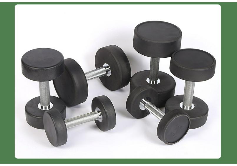 Non-Slip Rubber-Coated Cast Iron Dumbbell for Gym & Home Training