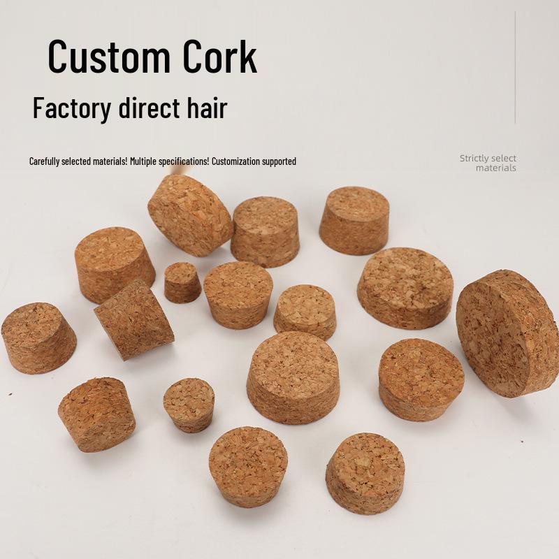 Sealed Round Wooden Stopper with Cork for Large Openings - Synthetic Wine Cork