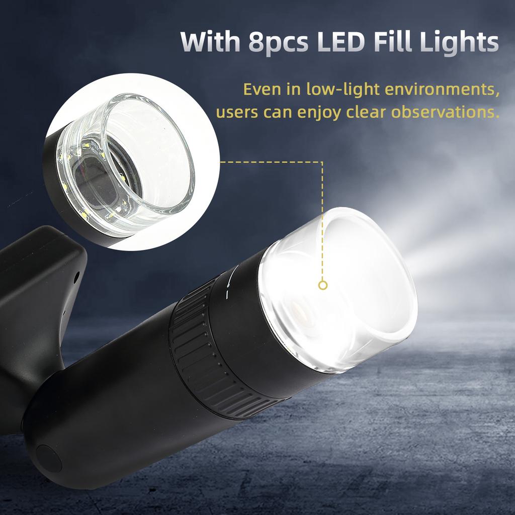 Handheld Digital Microscope for Adults 1000X Magnification Portable Microscope for Kids 2.0 Inch IPS Screen 32M Photo