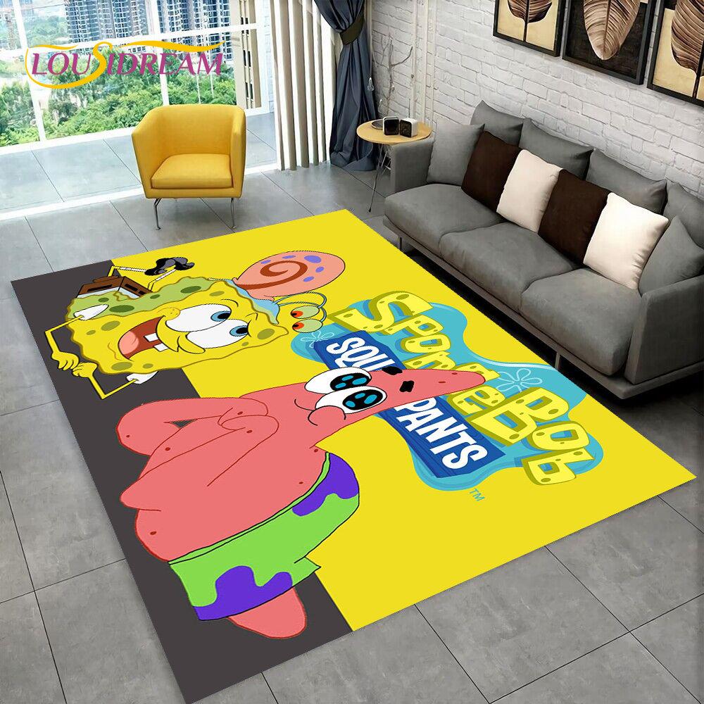 Cartoon S-SpongeBob Area Rug,Carpet Rug for Home Living Room Children Bedroom Sofa Doormat Decor,kids Play Non-slip Floor Mat