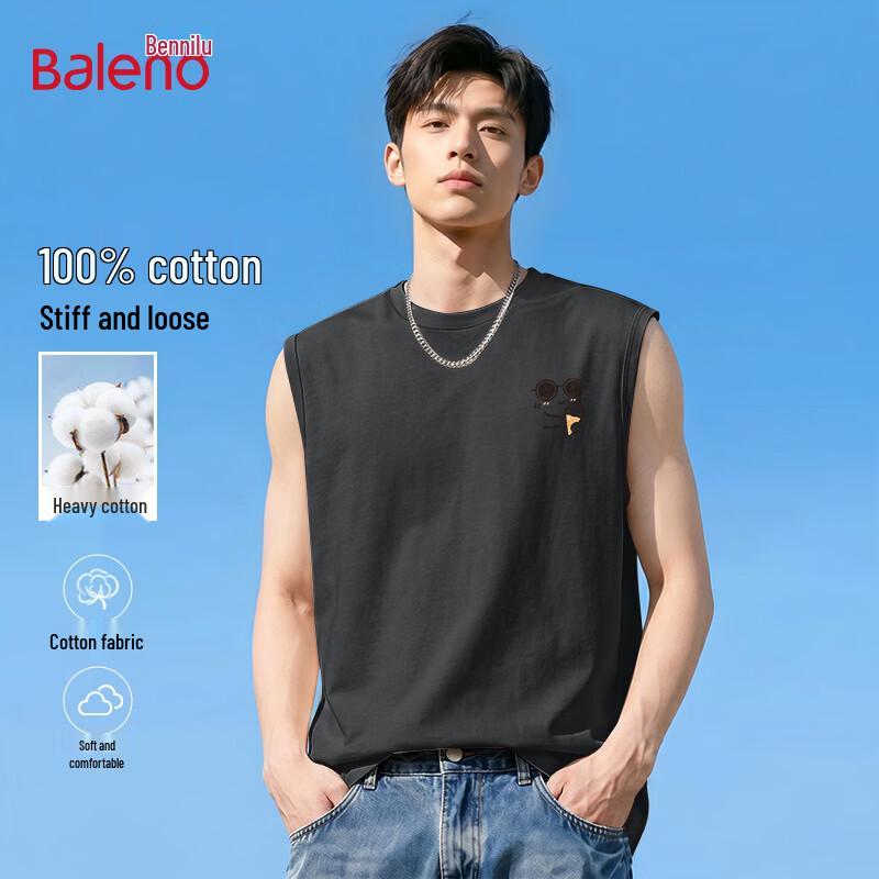 Baleno Men s Loose-Fit Pure Cotton Sleeveless Tank Top XL