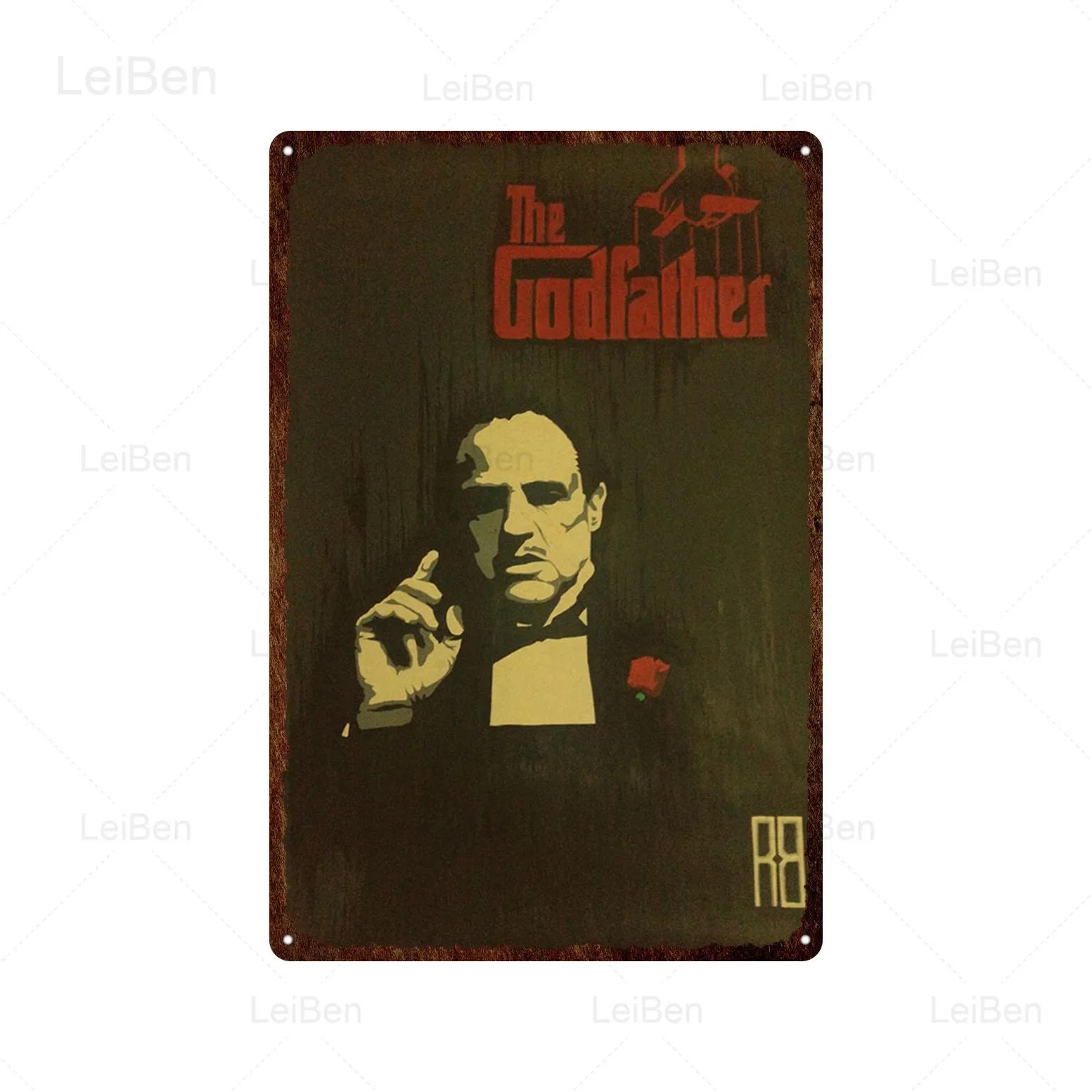 

Классический гангстерский фильм Крестный отец Винтажная табличка Марлон Брандо Металлическая жестяная вывеска Декоративная тарелка Кино Настенный декор Бар Паб Клуб 30x40cm(11.8x15.7inch)