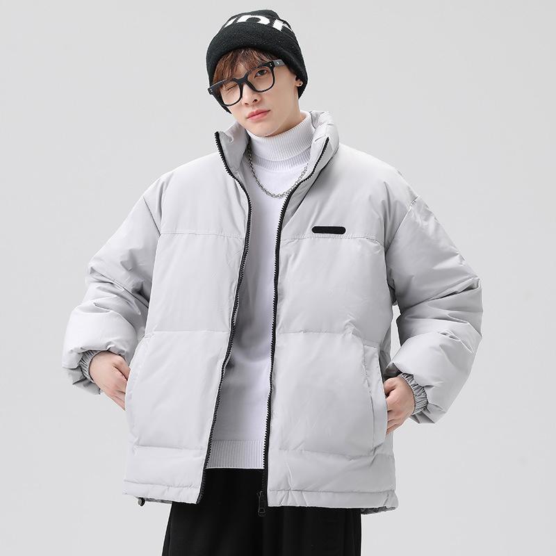 

Пуховик для пар на осень и зиму, однотонный мужской и женский повседневный модный пуховик со стойкой, утолщенный, теплый и универсальный мужской пуховик 3XL