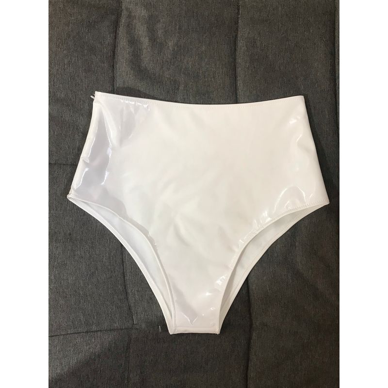 

Клубные Сексуальные Эластичные Шорты с Завышенной Талией из Лакированной Кожи с Полуоткрытыми Ягодицами, Горячие Шорты для Клуба, Одежда для Выступлений Ведущего Танцора Гоу-гоу White M