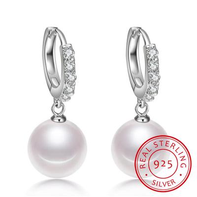 Kolczyki z pereł Oryginalna naturalna perła słodkowodna 925 Sterling Silver Kolczyki Biżuteria z pereł na prezent ślubny Wemon