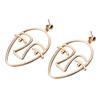 European/American Simple Hollow Mask Stud Earrings