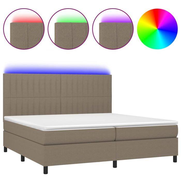 VidaXL Slat Bed Base with Mattress and LED, Upholstered Bed, Double Bed, Adult Bed for Interior Bedroom, 3135065