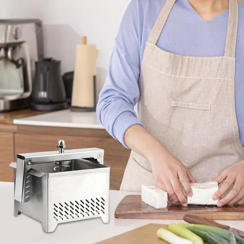 DIY Tofues Press Mold Homemade Stainless Steel Presser with Drain Hole Soybean Curd Tofus Making Mold Kitchen Cooking Gadgets