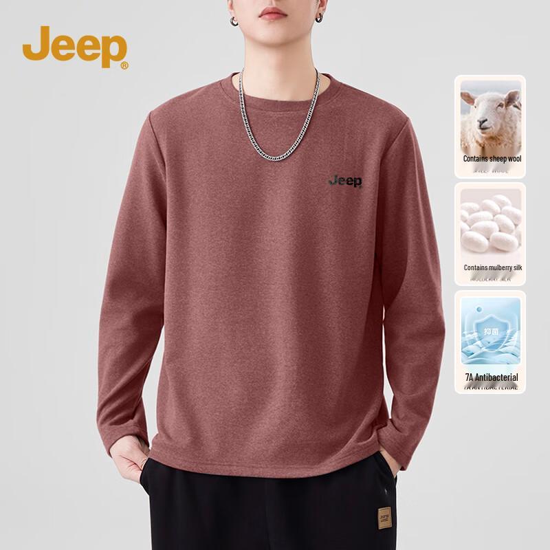 JEEP Men s Casual Long-Sleeve Round Neck T-Shirt 2XL