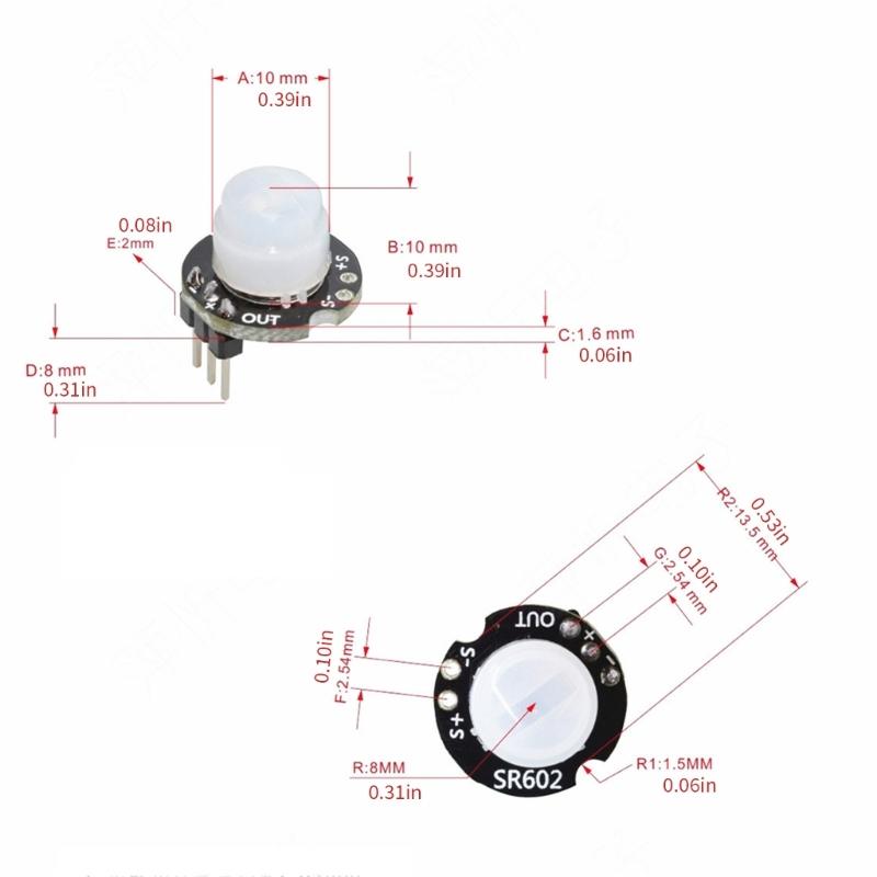 SR602 Motion Sensory Detector Module Pyroelectric Kit Sensory Switcher Human Body Sensory Module Low Power Consumption