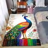 Colorful Peacock Printed Carpet with Floral Pattern for Home Decor Suitable for Use As an Anti-slip for Living Room Bedroom Sofas