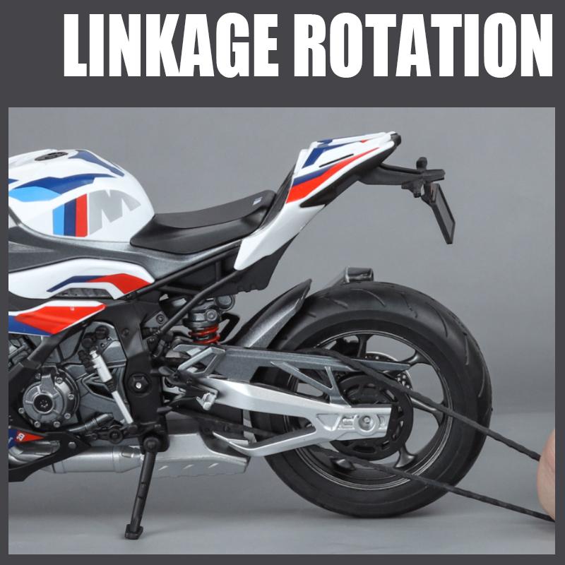 New 1/9 BWM S1000RR Large Size Simulation Alloy Motorcycle Model Shock Absorbers Carrying Lighting Collection Toy Car Kid Gift