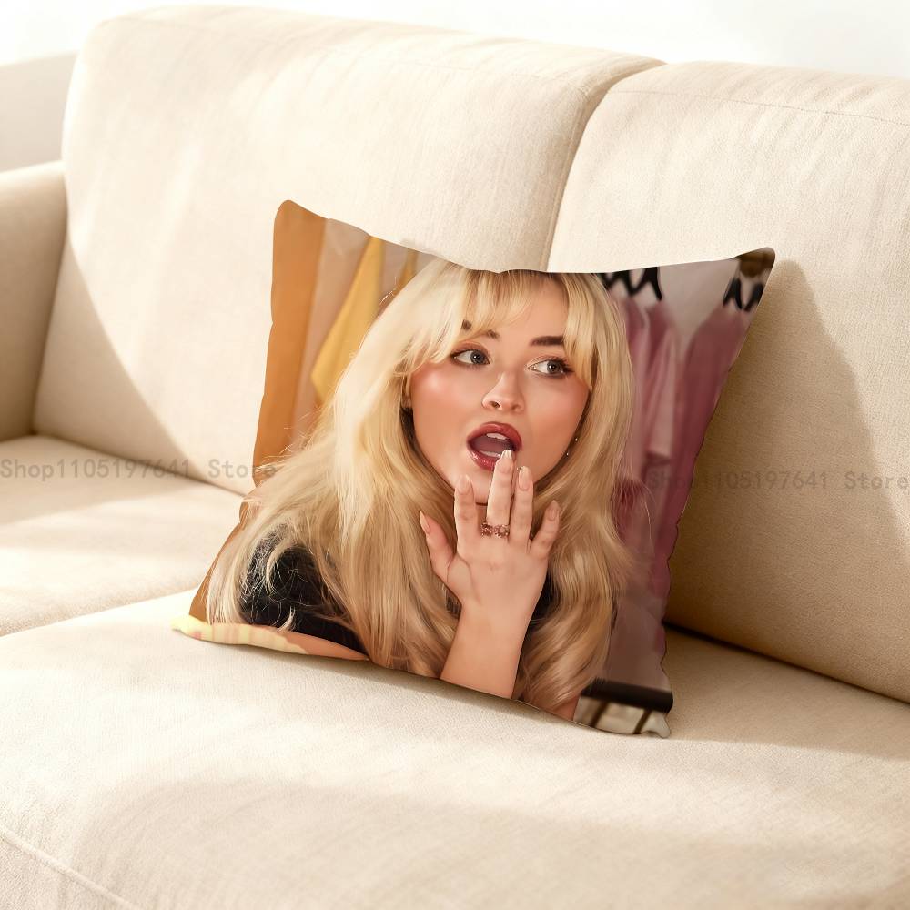 Singer S-Sabrina Carpenters Pillow Case For Sofa Decor Car Office Room Printing Cushion Cover Decorations and Protector