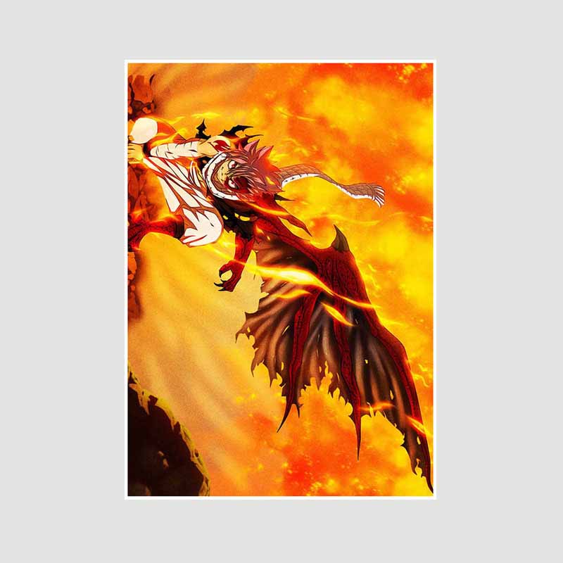 Japanische klassische Anime-Poster und Drucke, Wanddekoration, Retro-Weißpapier, Fairy Tail-Poster, Kunstgemälde, Wohnzimmer, Heimdekoration, Wandbild